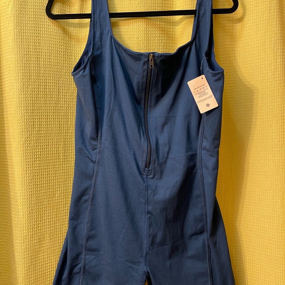 Alo Yoga Navy Zip-Front Jumpsuit